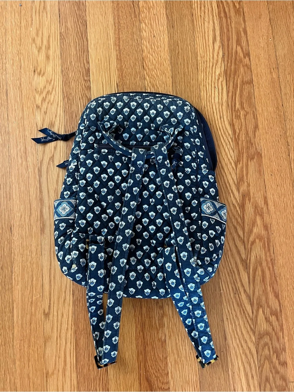 Vera Bradley Navy & White Quilted Pattern Backpack